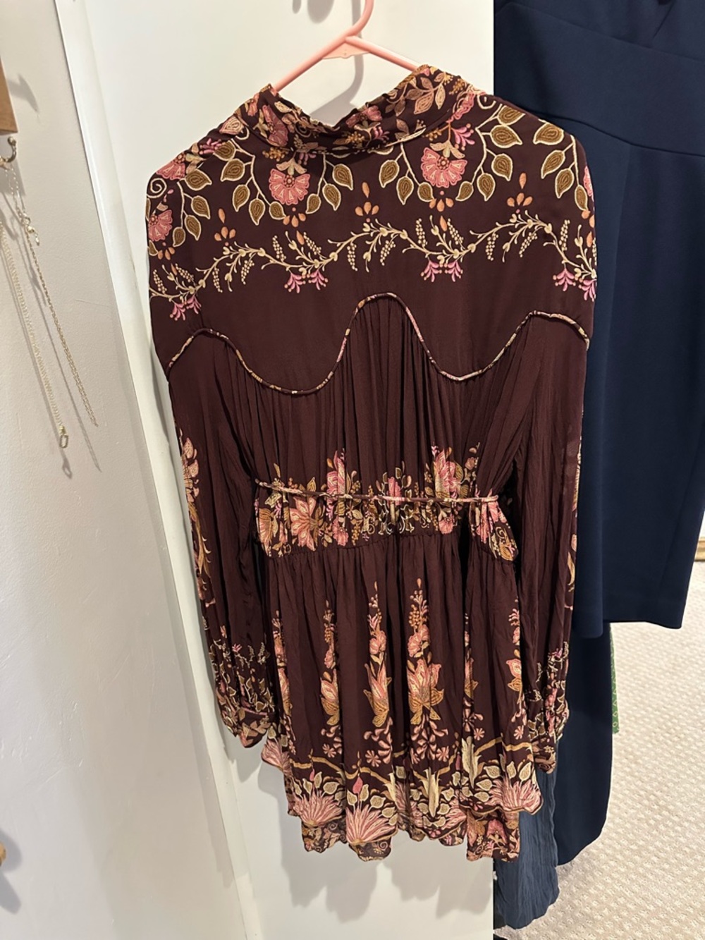 FARM Rio Plum Floral Mini Dress with Pink and Gold Accents - Picture 11 of 12